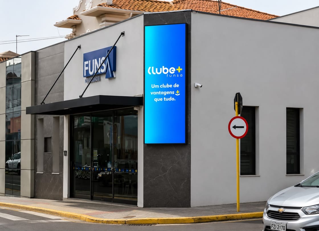 Painel de LED da AllDoor instalado dentro de uma loja de materiais